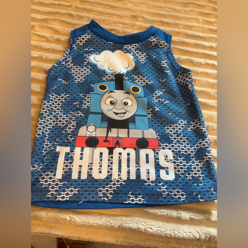 Vintage Thomas & Friends Blue Jersey Material Shirt